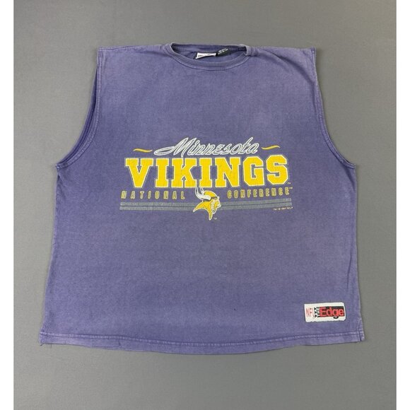 Vintage 1997 Minnesota Vikings NFL Football Faded Large Sleeveless Shirt Rare - Picture 1 of 10
